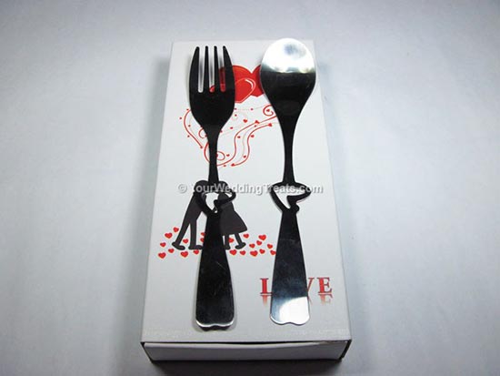 gift fork and spoon white box