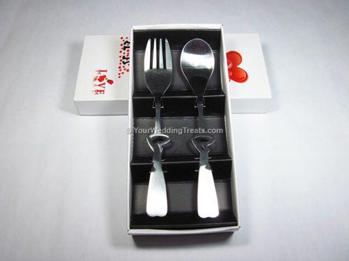 gift fork and spoon white box