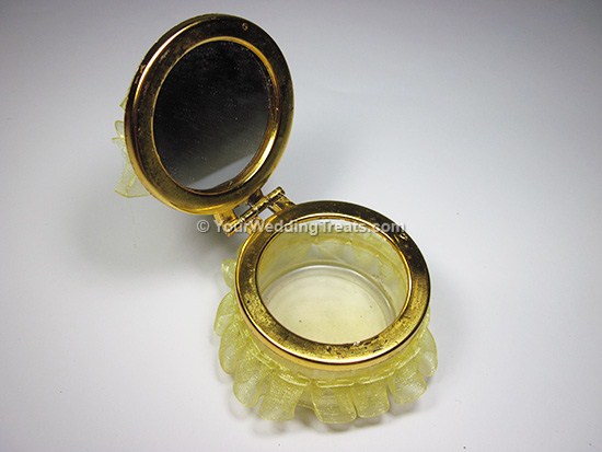 yellow glass jewelry box 