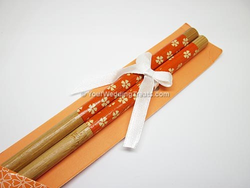 orange color bamboo chopsticks