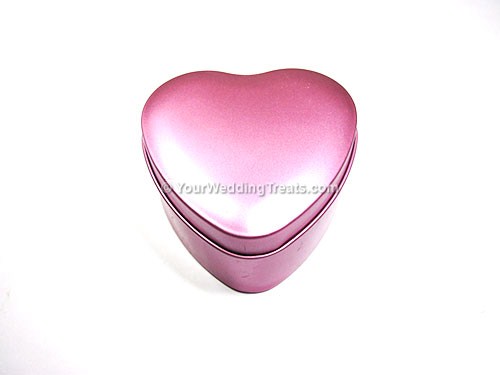 pink heart shaped favor box