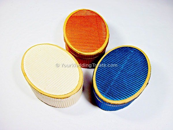 oval shaped cardboard favor boxes